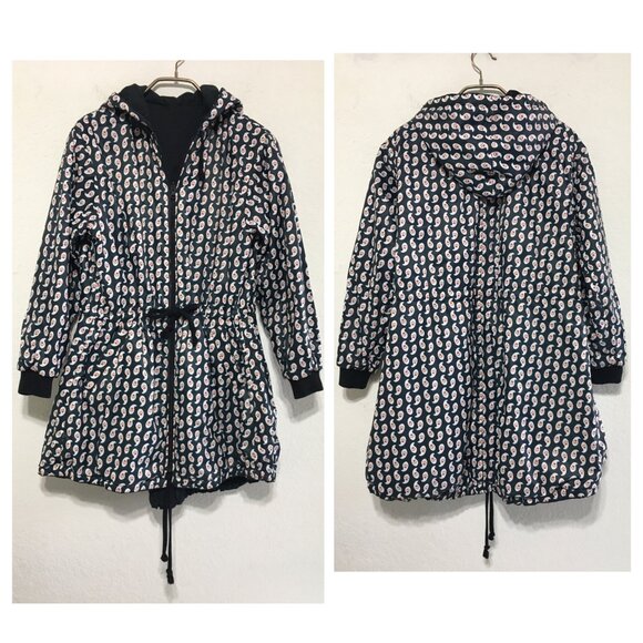 Paul & Joe Sister Reversible Hooded Jacket Zip Up Black Womens 38 - Picture 3 of 16